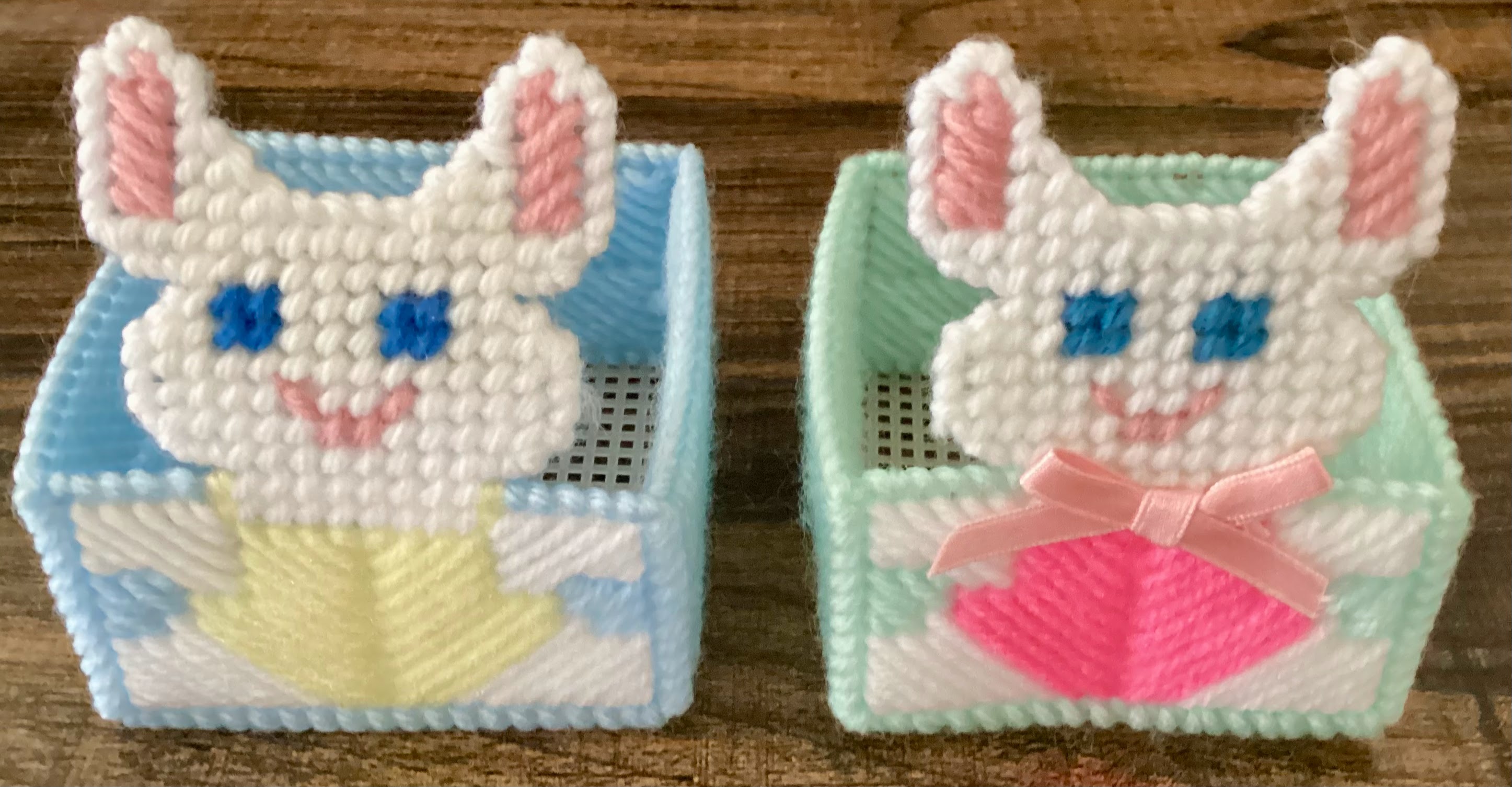 Plastic Canvas Bunny Baskets