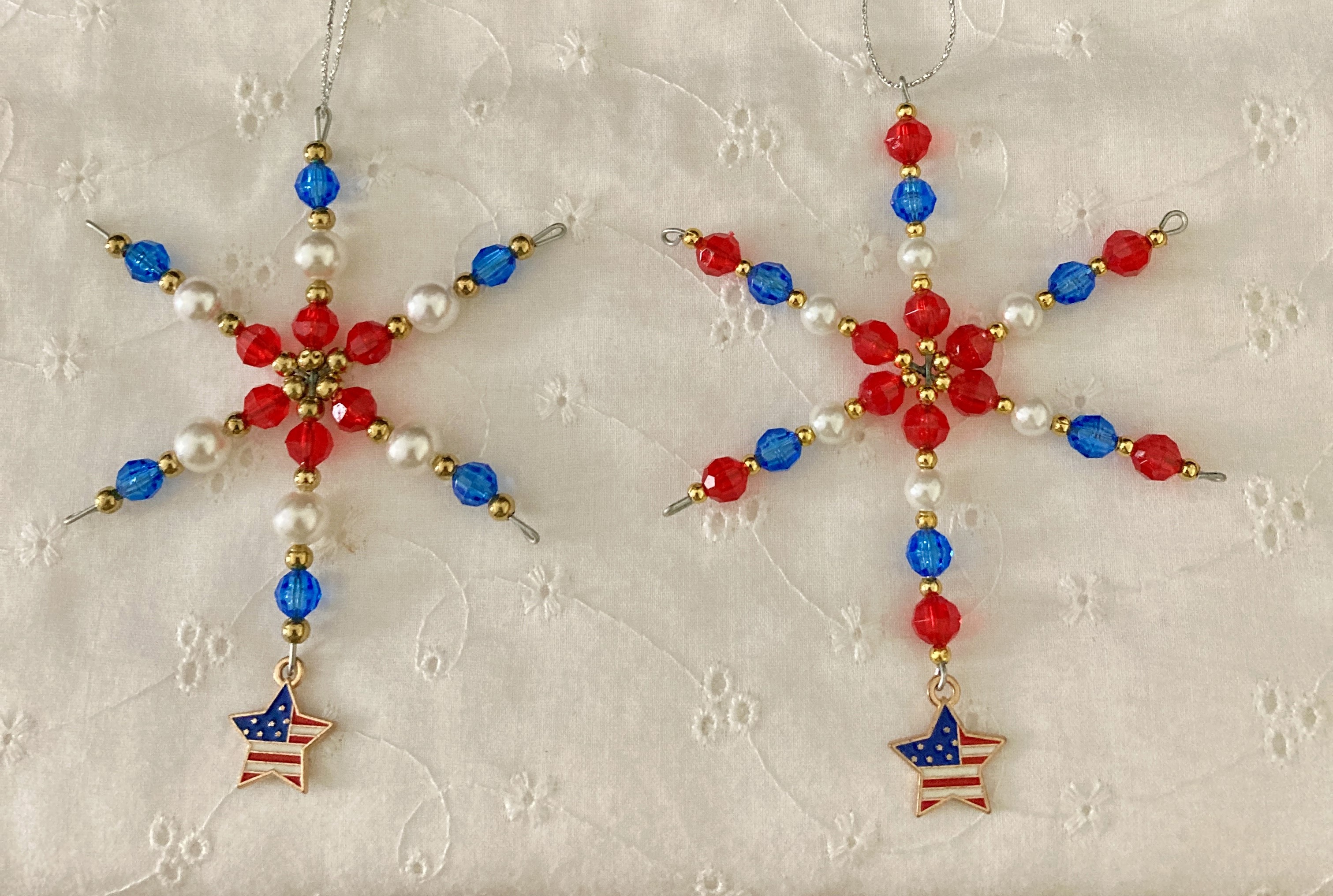 Two Ornaments/Sun Catchers patriotic.