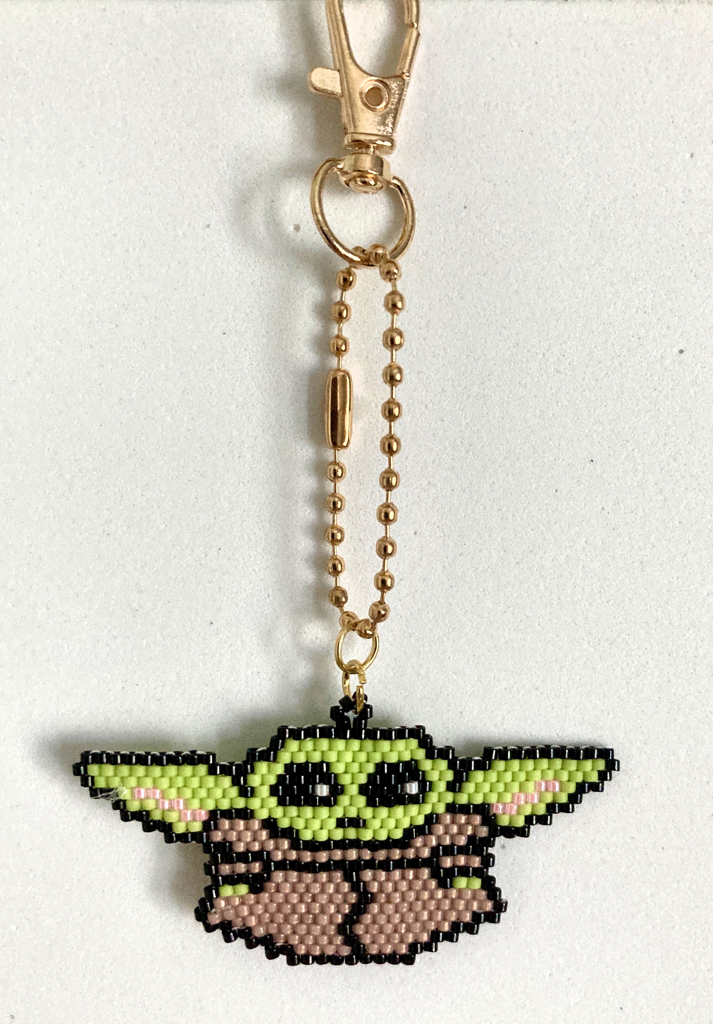 Brick Stitch Baby Yoda keychain/Ornament