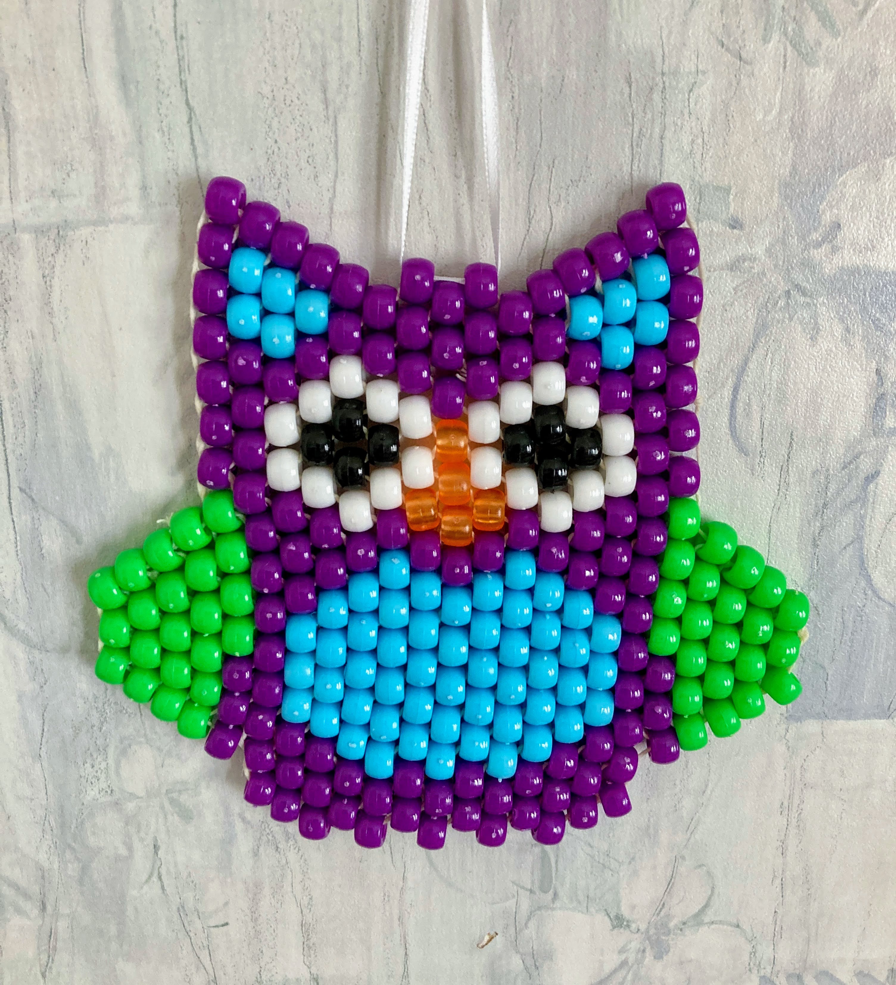 Beaded Pony Bead Owl Banner