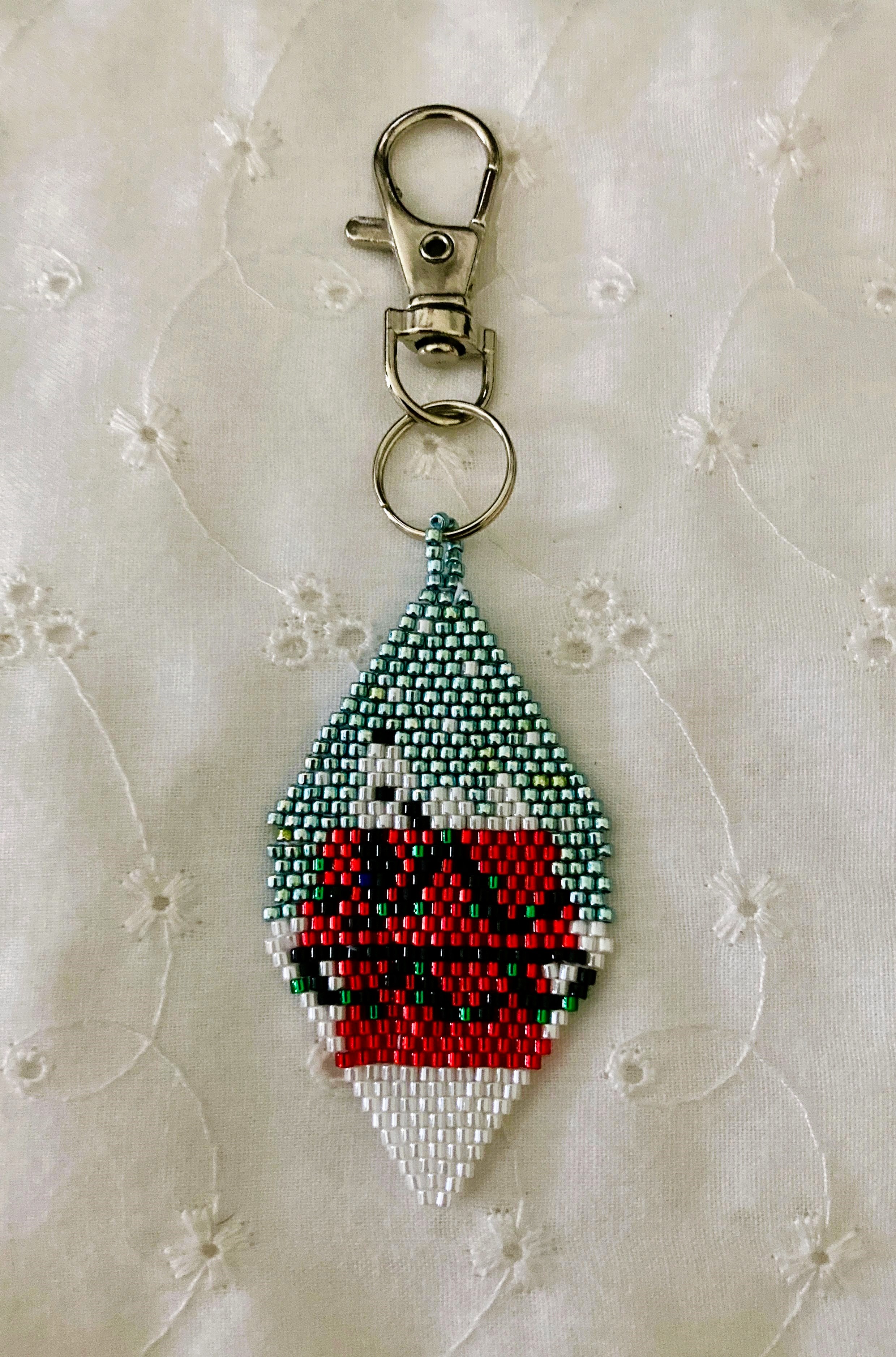 Beaded Snoopy Clip On Fob