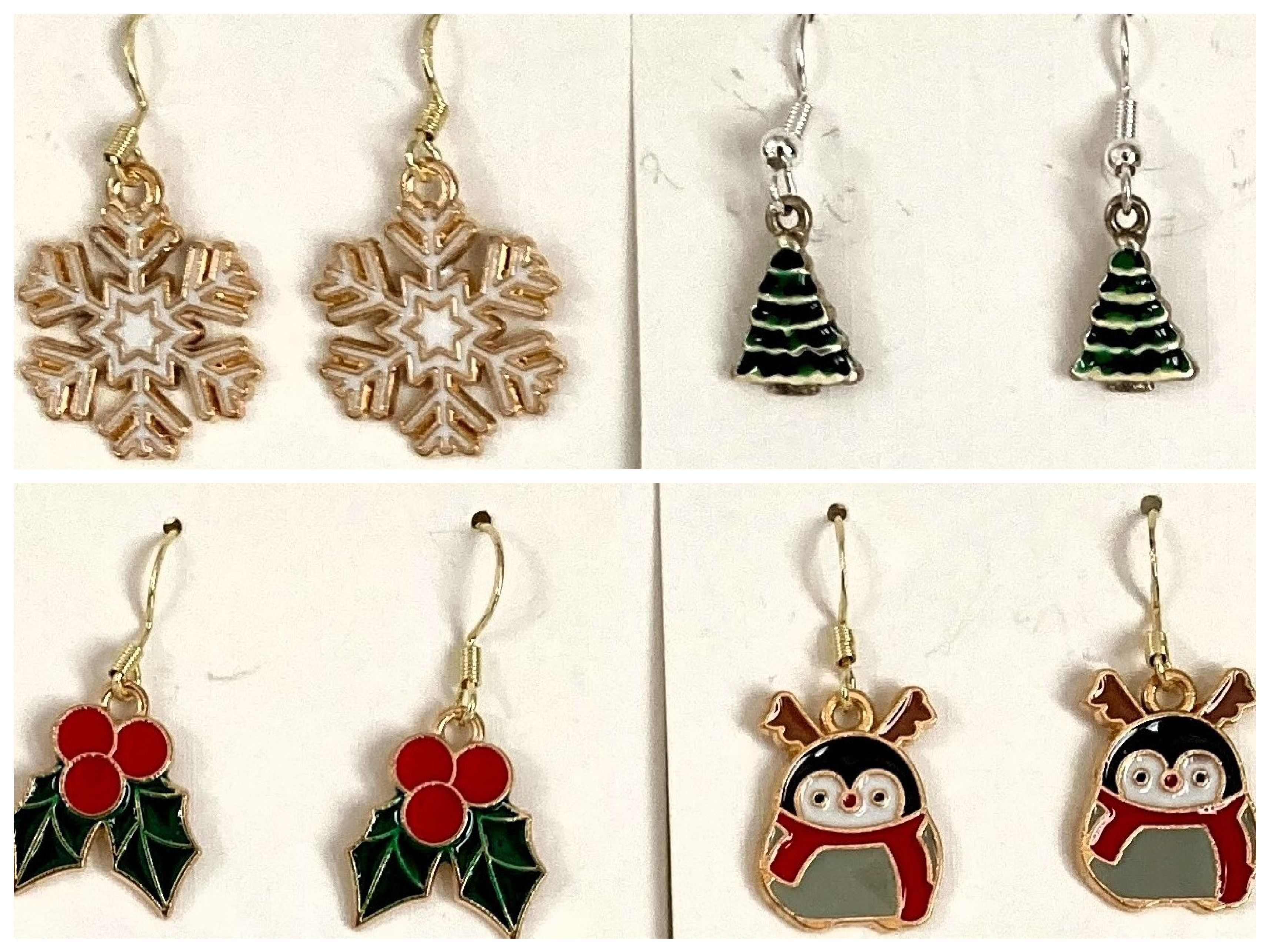 4 Pairs Of Christmas Earrings